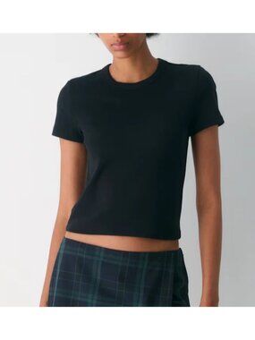 ARITZIA SUNDAY BEST BESTHUG LITTLE RIBBED BLACK T-SHIRT